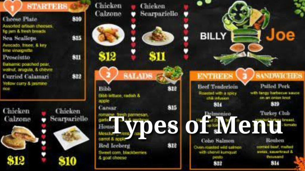 Types of Menu Items